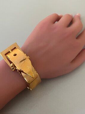 Eddie Borgo Gold Buckle Cuff Statement Bracelet